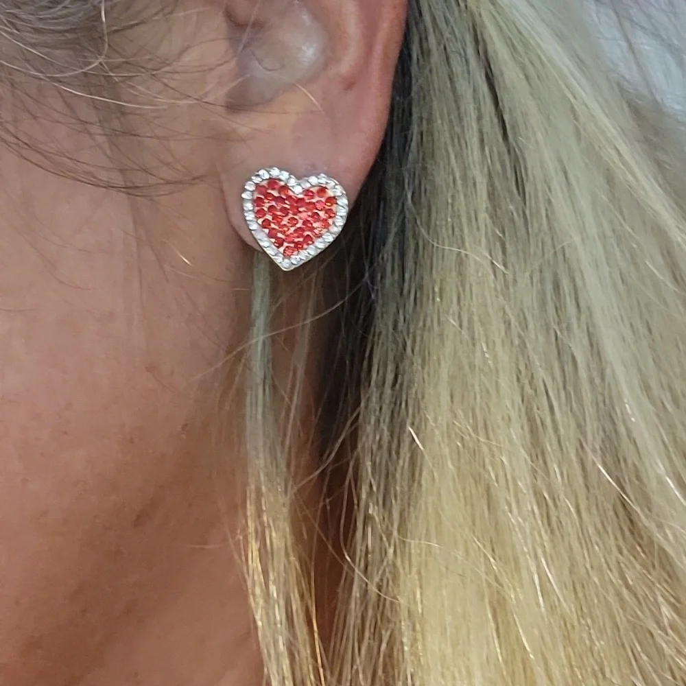 Ultra Shimmer Heart Stud Earrings